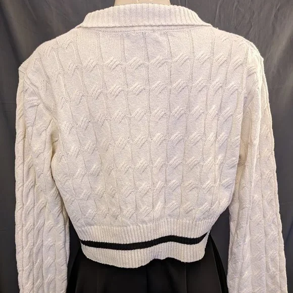 DAZY Black & White Cropped Sweater (size Large) - Picture 3 of 6